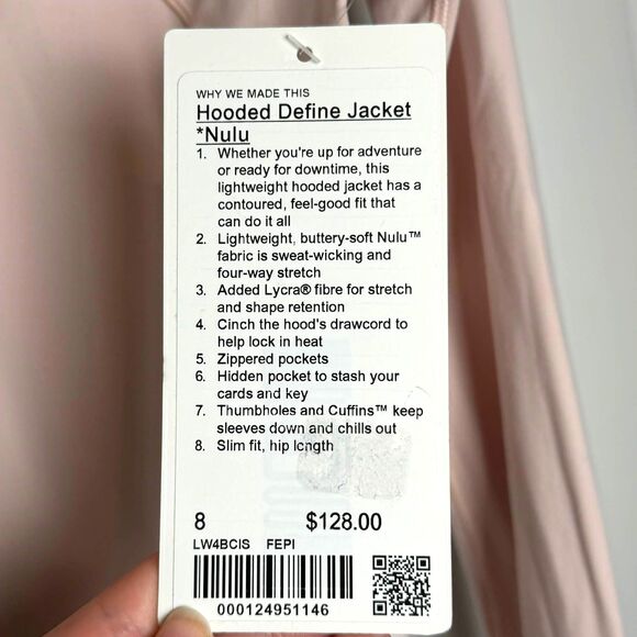 Lululemon Hooded Define Jacket *Nulu Feather Pink - Picture 10 of 11